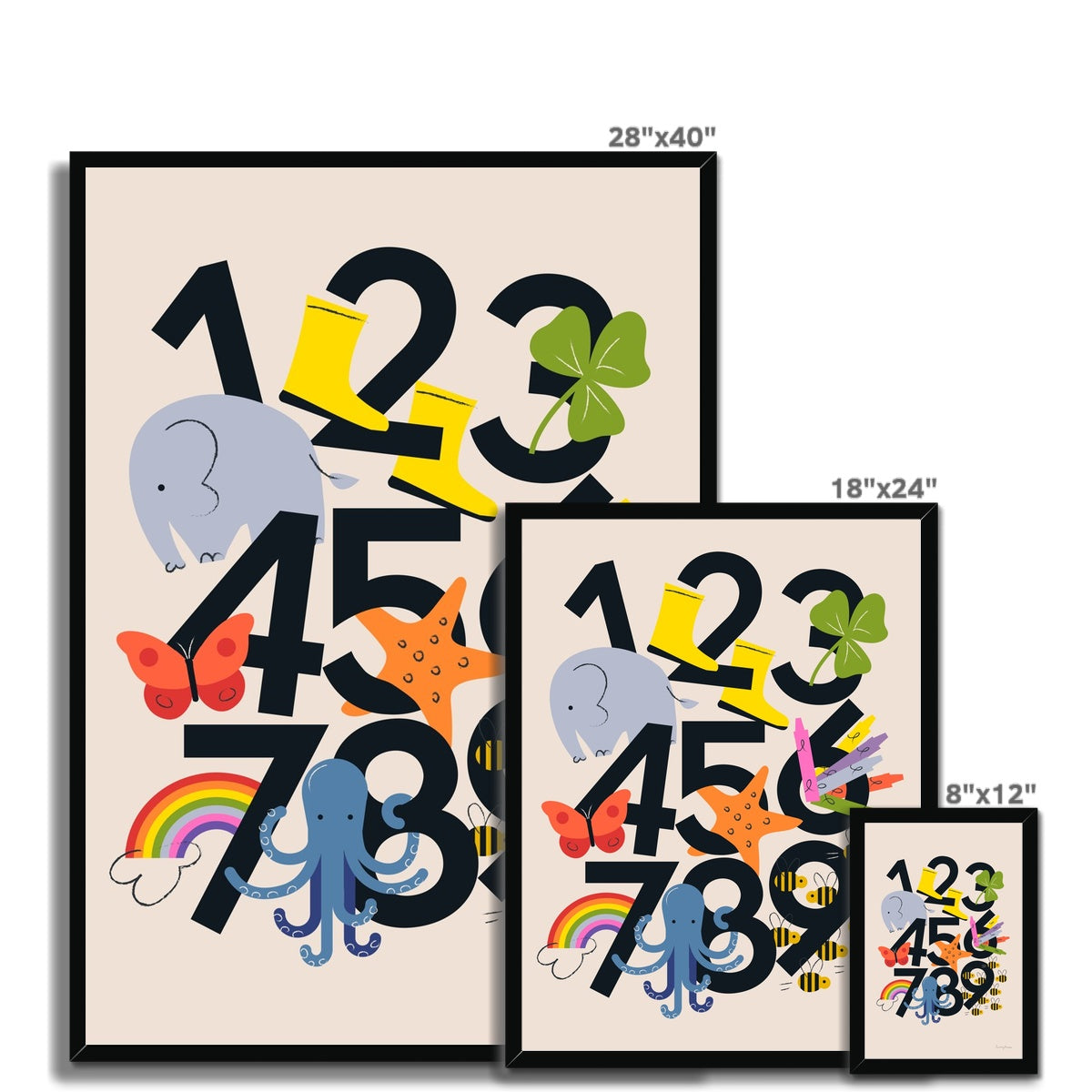Favourite Things Numbers Framed Fine Art Print