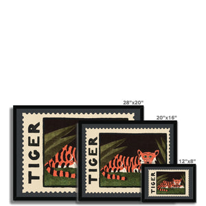 Tiger Vintage Postage Stamp Framed Fine Art Print