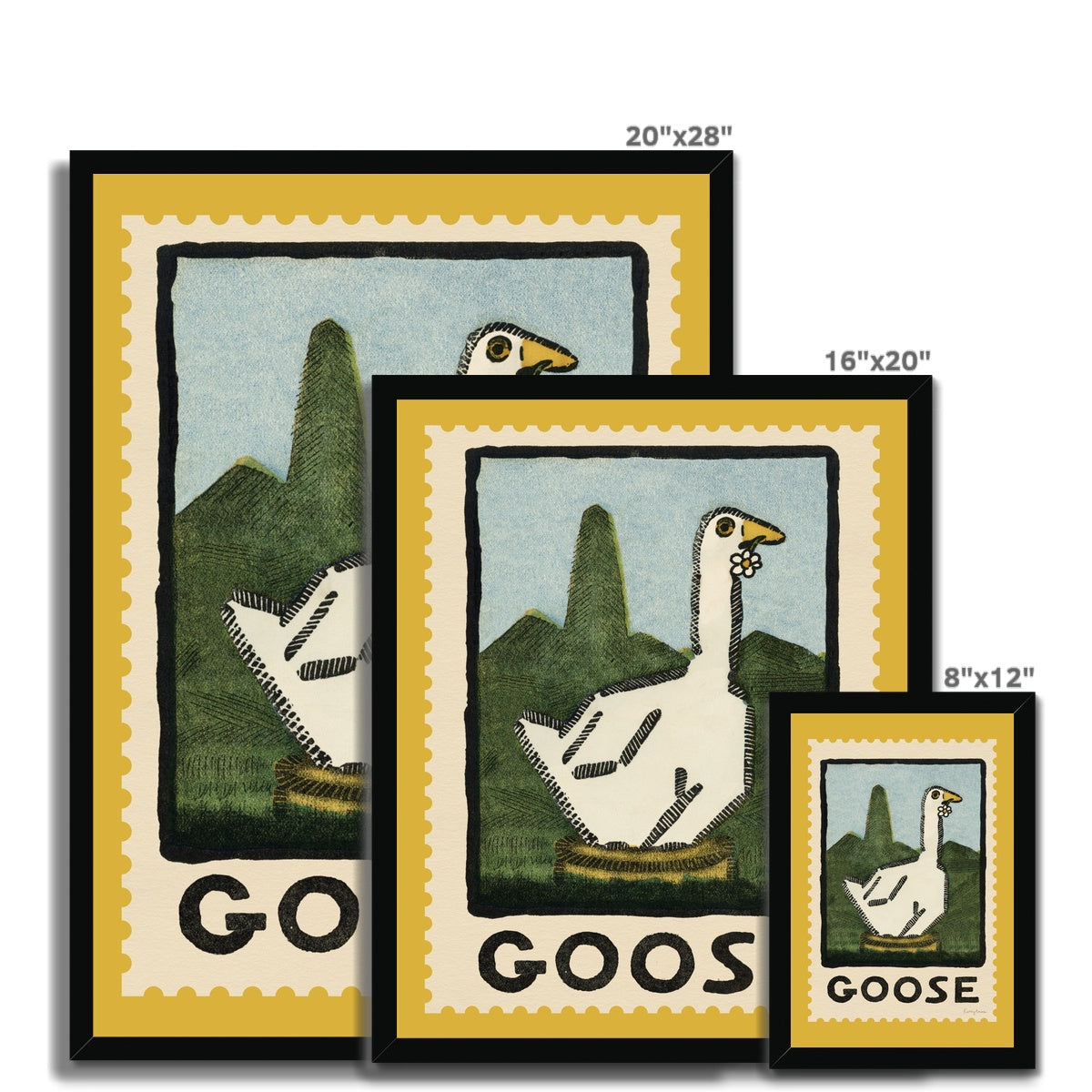 Goose Vintage Postage Stamp Framed Fine Art Print