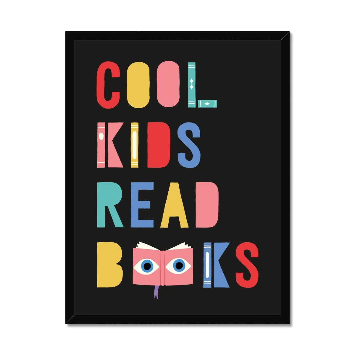Cool Kids Read Books Framed Fine Art Print