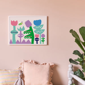 Bee at Springtime Fine Art Print with Hanger | Cara Rooney