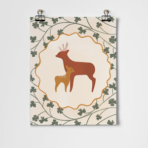 Deer with Fawn Fine Art Print