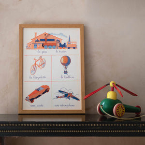 French First Words Transport Fine Art Print with Hanger