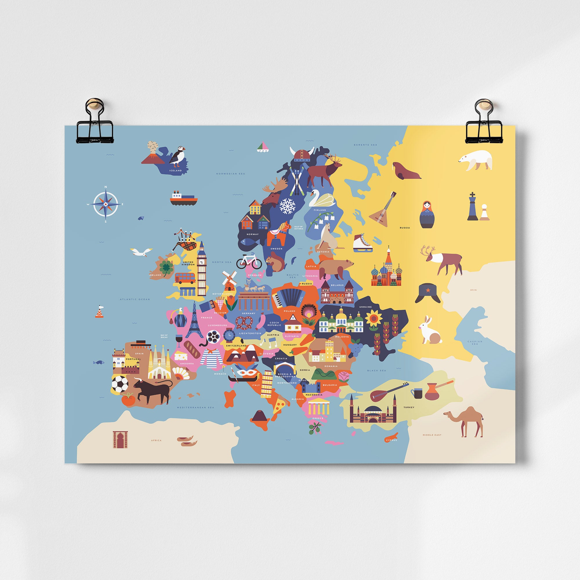 Map of Europe Fine Art Print | Sol Linero
