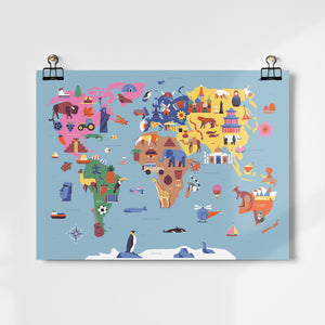 Map of the World Fine Art Print | Sol Linero