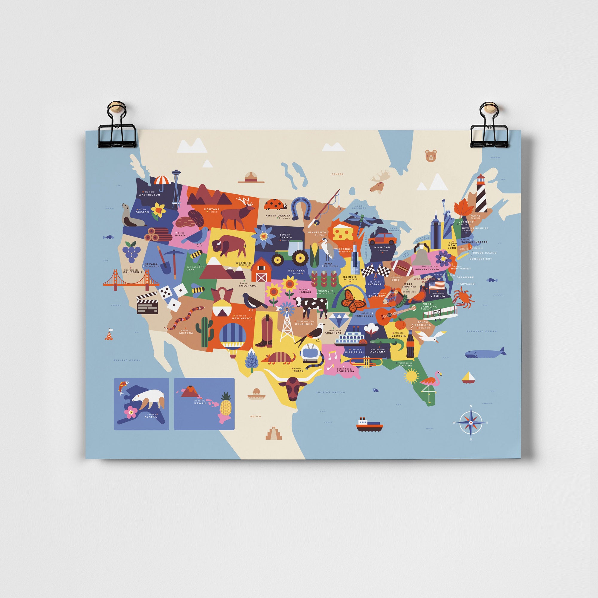 Map of the USA Fine Art Print | Sol Linero