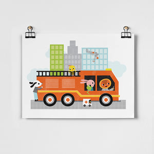 Fire Truck Fine Art Print | Sara Gillingham