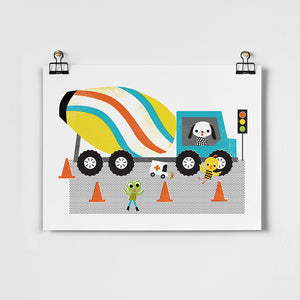 Cement Truck Fine Art Print  | Sara Gillingham