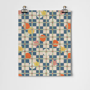 Kimono Pattern Checkerboard Fine Art Print