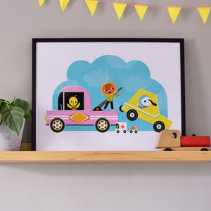 Tow Truck Fine Art Print with Hanger | Sara Gillingham