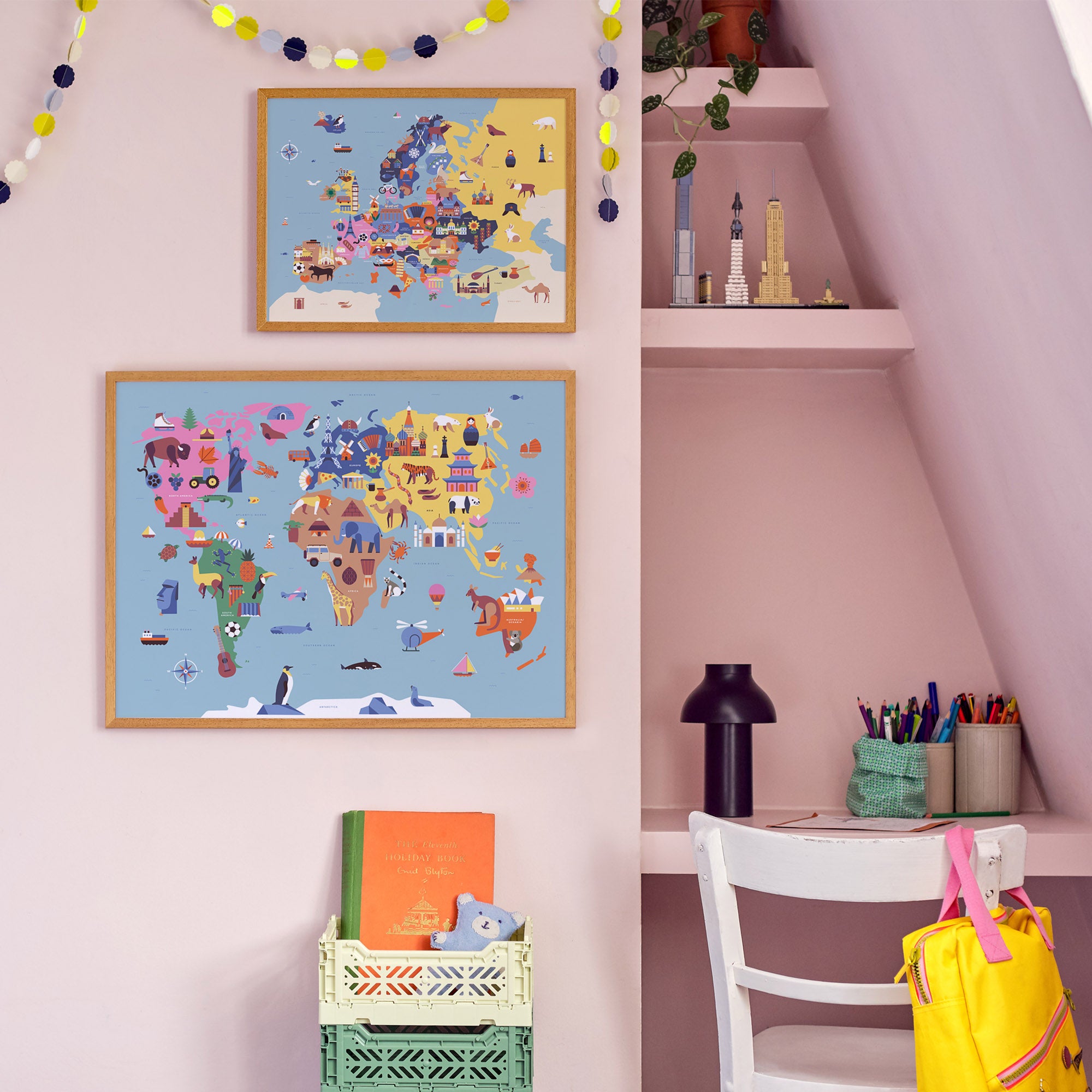 Map of the World Framed Fine Art Print | Sol Linero