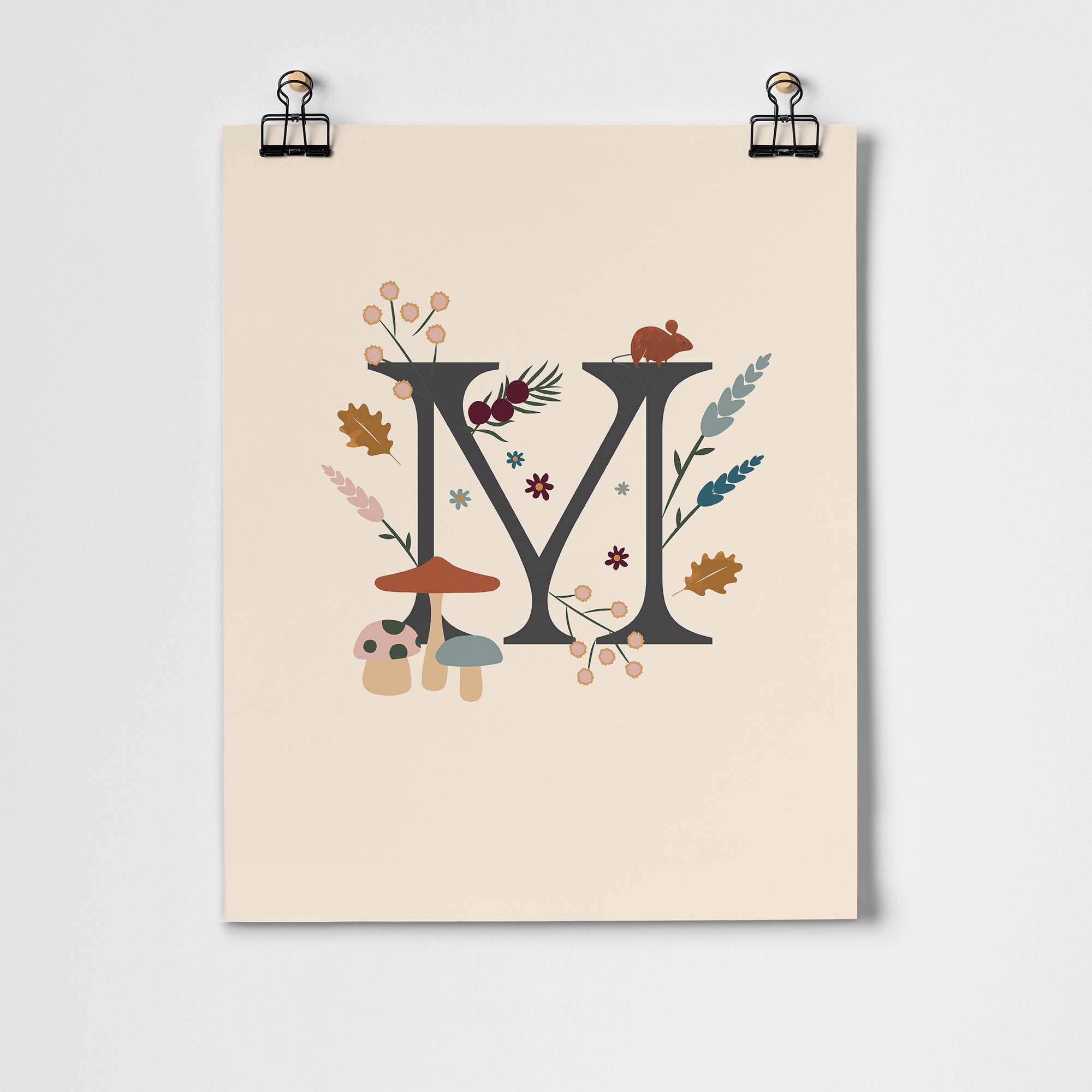 Initial Letter 'M' Woodlands Fine Art Print