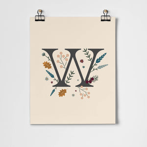 Initial Letter 'W' Woodlands Fine Art Print