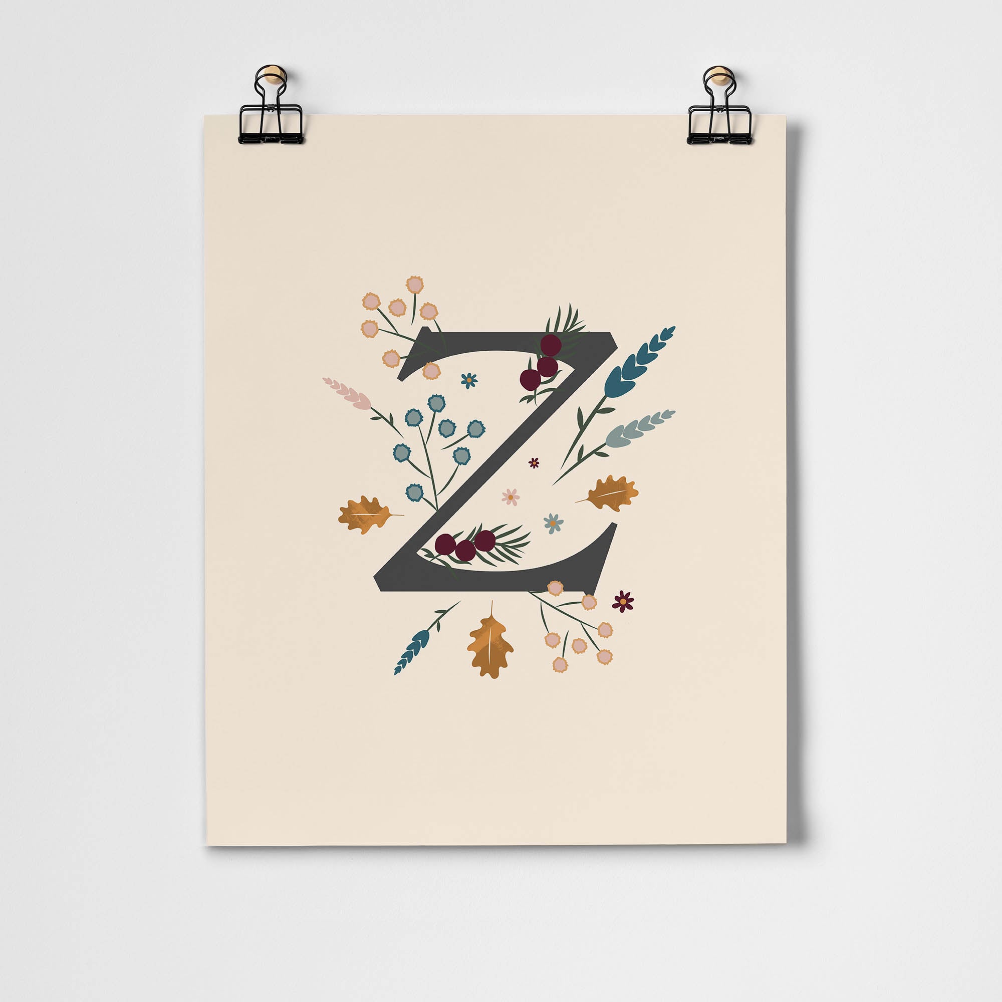 Initial Letter 'Z' Woodlands Fine Art Print