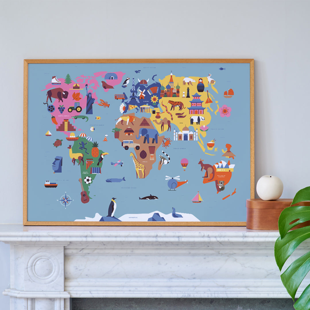 Map of the World Fine Art Print | Sol Linero