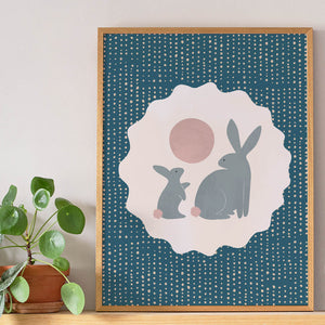 Rabbit with Baby Fine Art Print