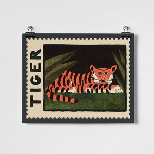 Tiger Vintage Postage Stamp Fine Art Print