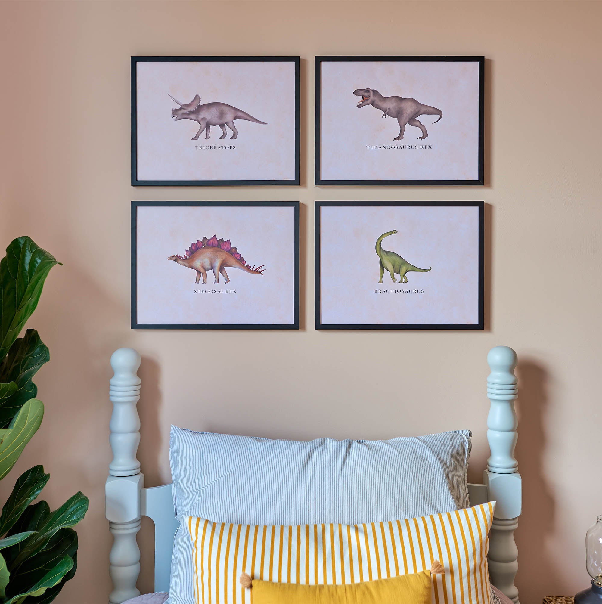Vintage Triceratops Fine Art Print with Hanger
