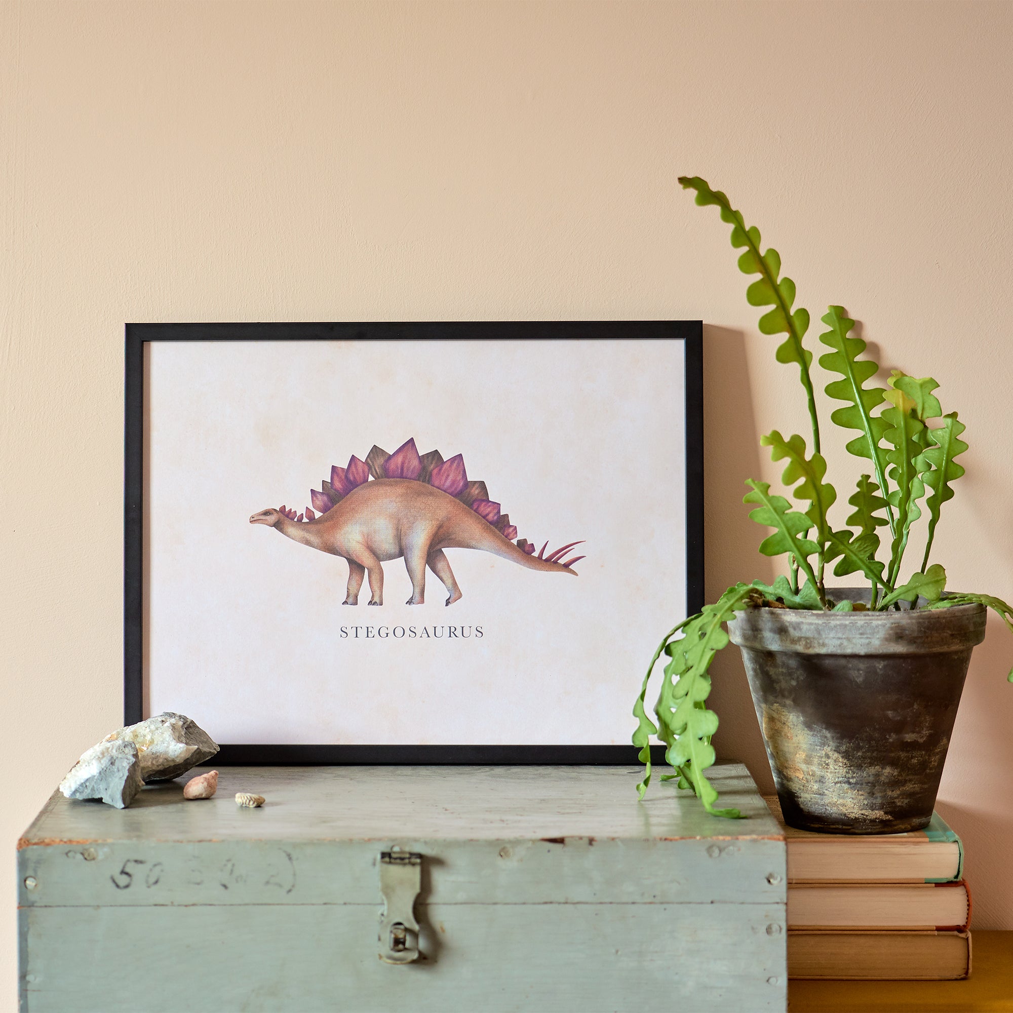 Vintage Stegosaurus Fine Art Print