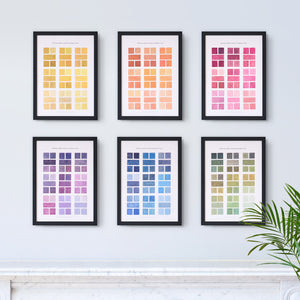 Watercolour Swatches - Blue Fine Art Print with Hanger