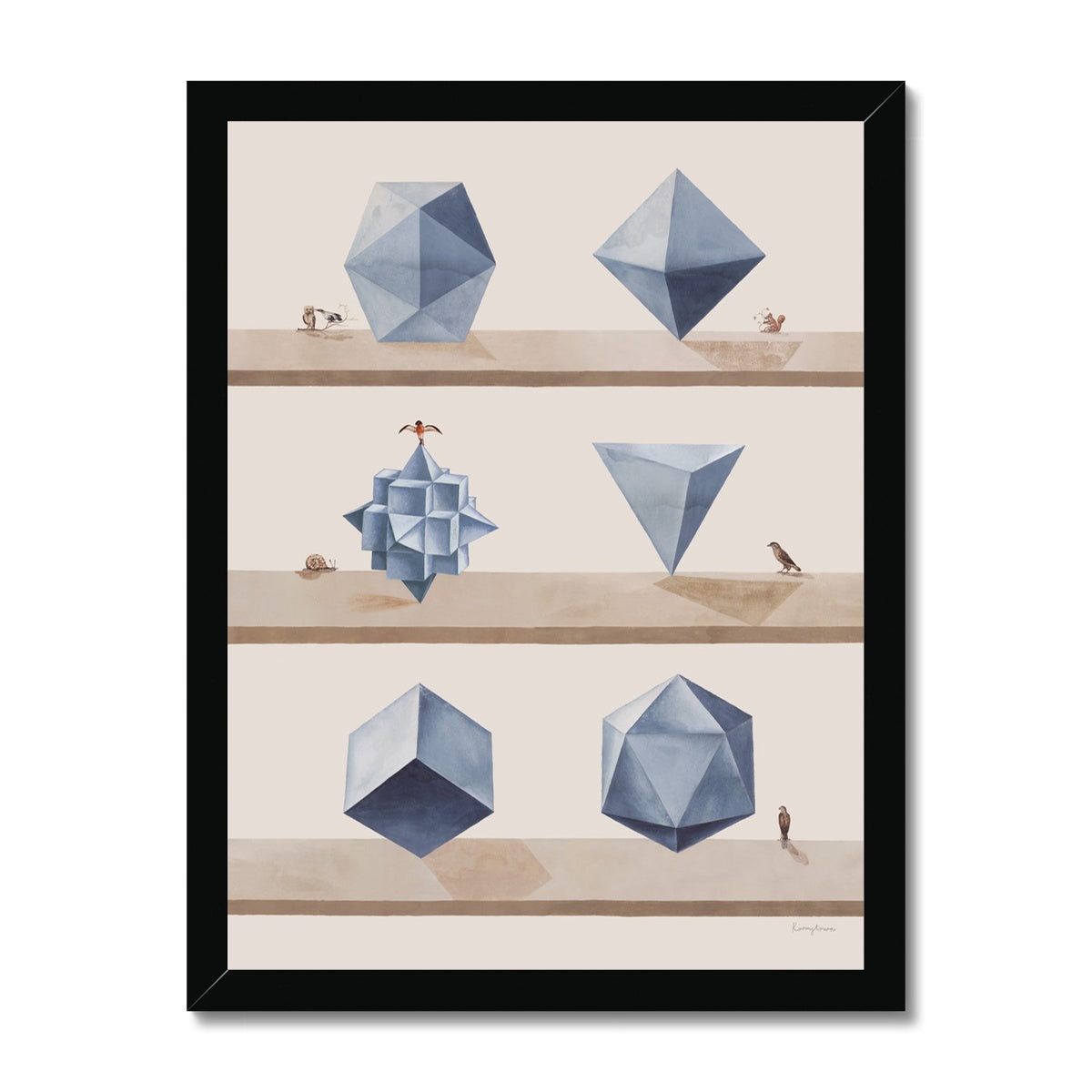 16th Century Geometry Shapes Framed Print