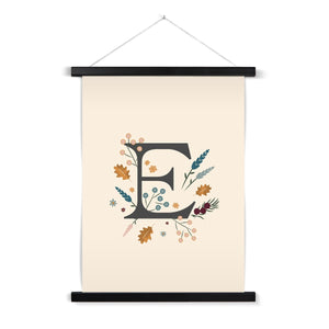 Initial Letter 'E' Woodlands Fine Art Print with Hanger