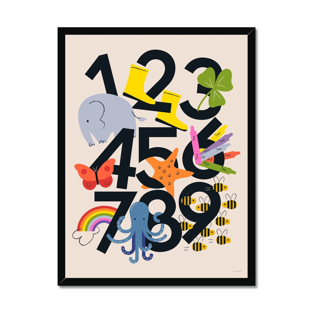 Favourite Things Numbers Framed Fine Art Print