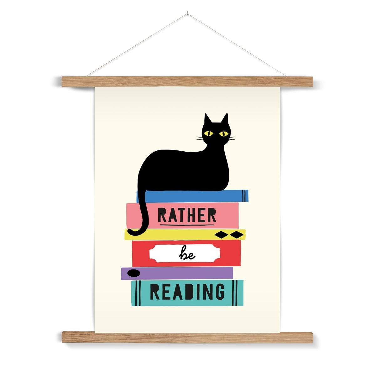Rather Be Reading Fine Art Print with Hanger