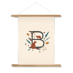 Initial Letter 'B' Woodlands Fine Art Print with Hanger