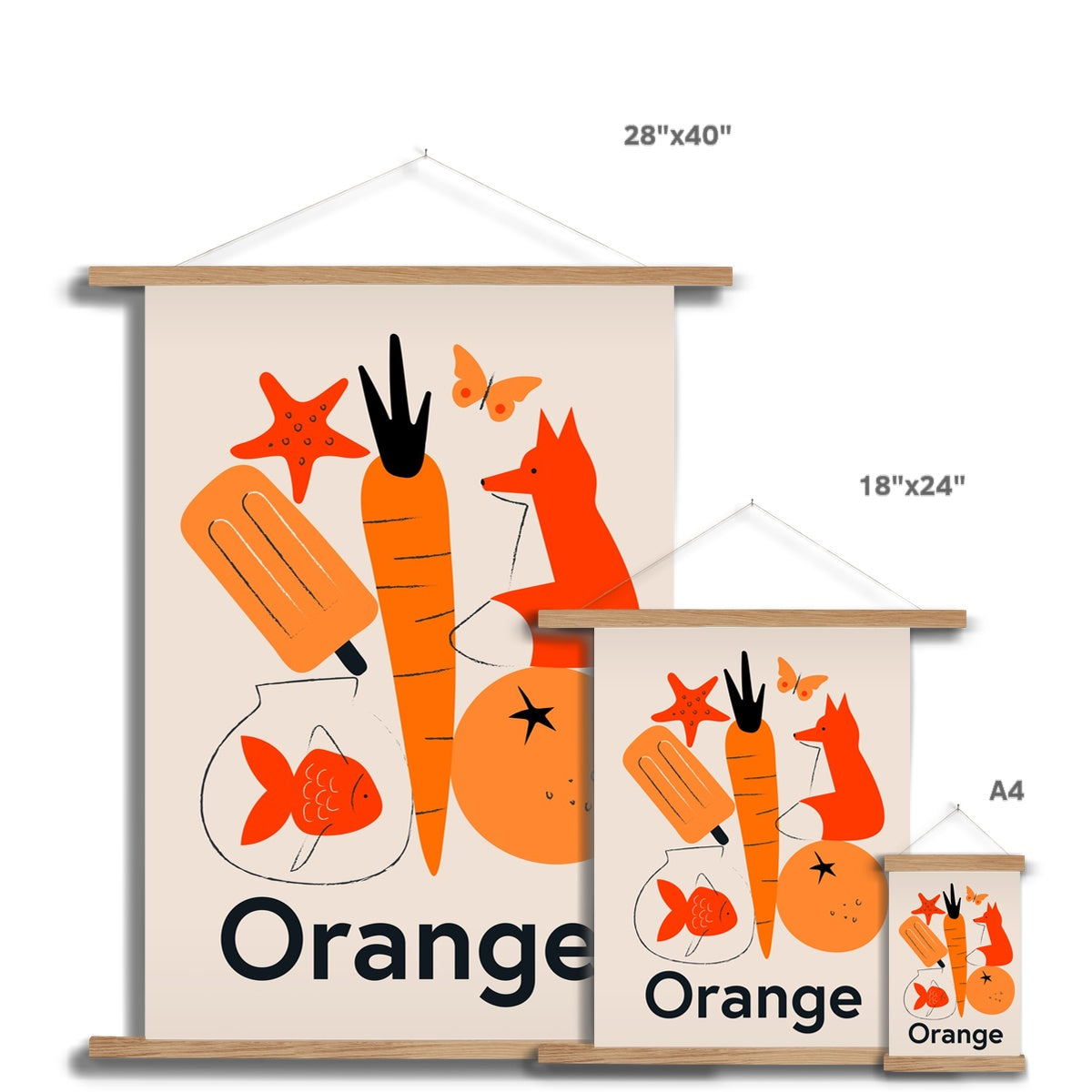 Favourite Colour Orange Fine Art Print with Hanger