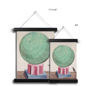 16th Century Geometry Drawings Green Fine Art Print with Hanger