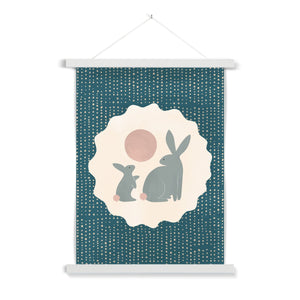 Rabbit with Baby Fine Art Print with Hanger