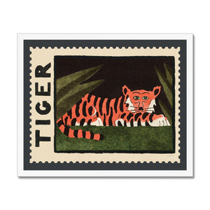 Tiger Vintage Postage Stamp Framed Fine Art Print