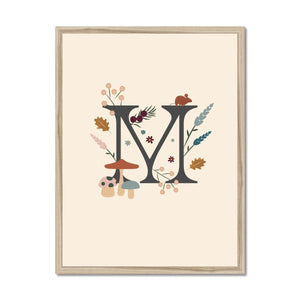 Initial Letter 'M' Woodlands Framed Fine Art Print