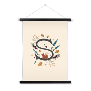 Initial Letter 'S' Woodlands Fine Art Print with Hanger