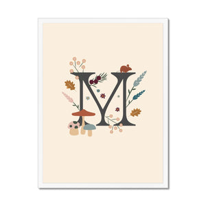 Initial Letter 'M' Woodlands Framed Fine Art Print