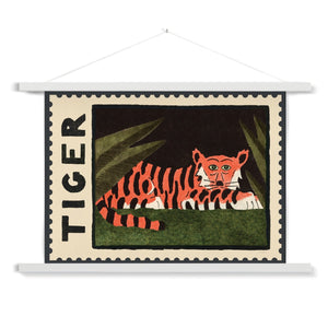 Tiger Vintage Postage Stamp Fine Art Print with Hanger