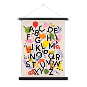 Favourite Things Alphabet Fine Art Print with Hanger