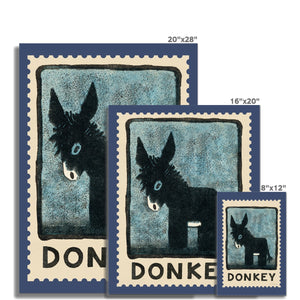 Donkey Vintage Postage Stamp Fine Art Print