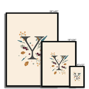 Initial Letter 'Y' Woodlands Framed Fine Art Print