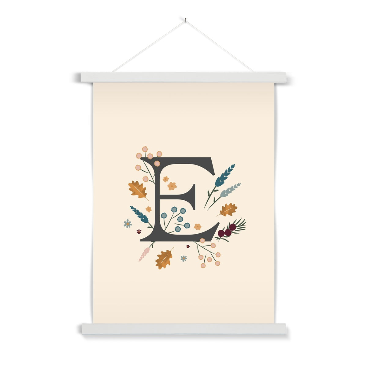 Initial Letter 'E' Woodlands Fine Art Print with Hanger