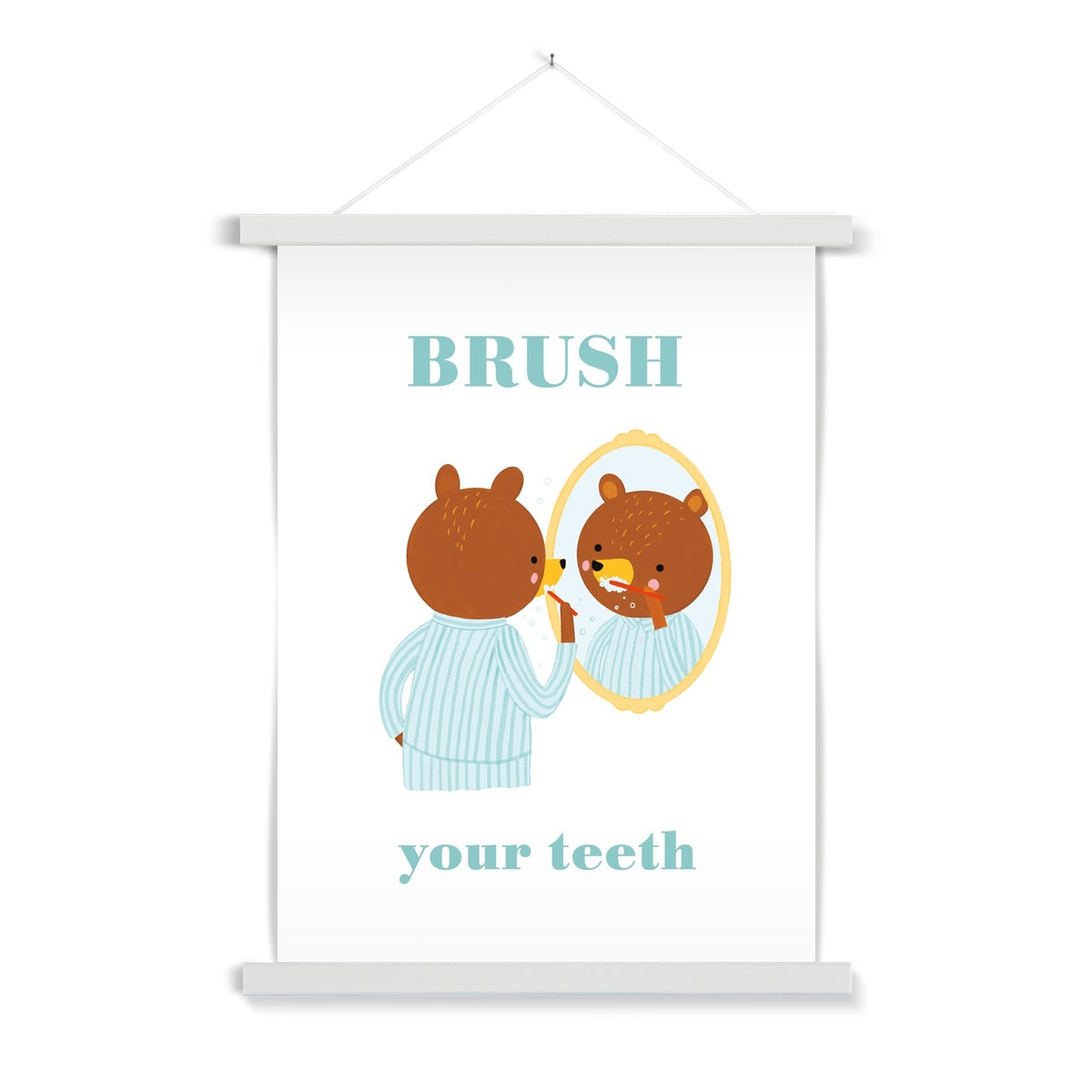 Brush Your Teeth Fine Art Print with Hanger | Nora Aoyagi
