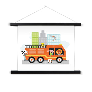 Fire Truck Fine Art Print with Hanger | Sara Gillingham