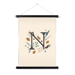 Initial Letter 'N' Woodlands Fine Art Print with Hanger