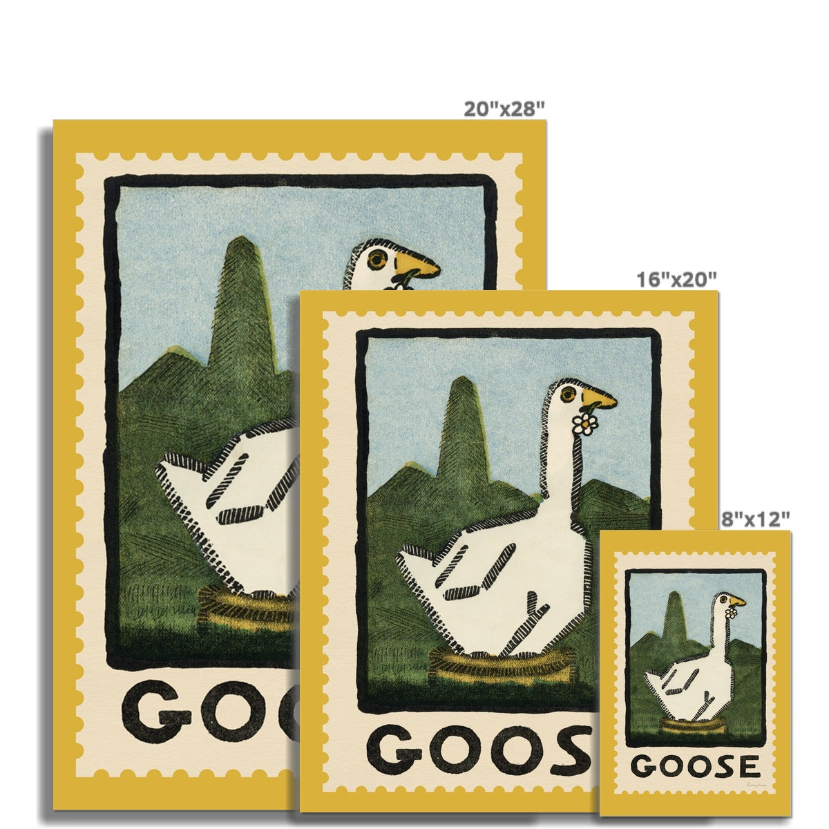 Goose Vintage Postage Stamp Fine Art Print