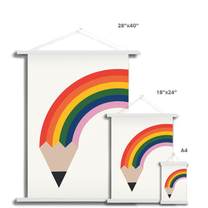 Rainbow Pencil Fine Art Print with Hanger