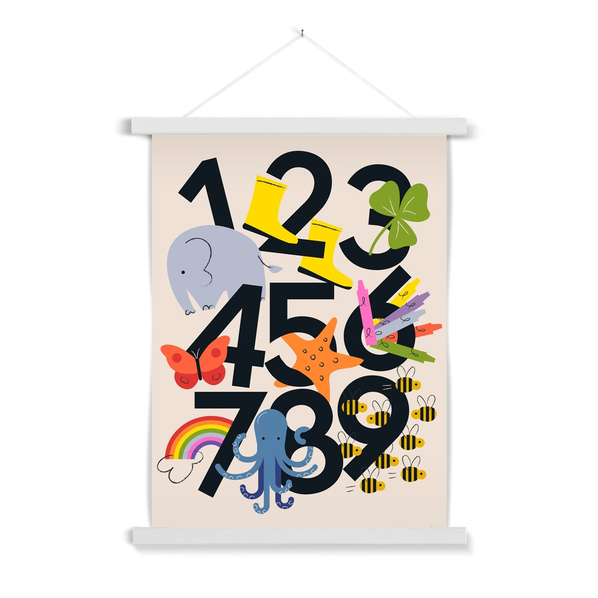Favourite Things Numbers Fine Art Print with Hanger