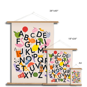 Favourite Things Alphabet Fine Art Print with Hanger