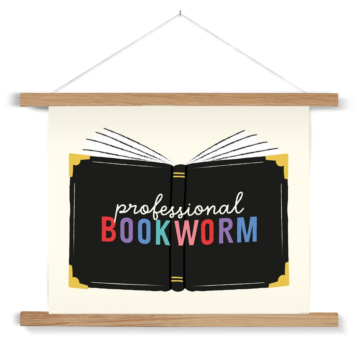 Professional Bookworm Fine Art Print with Hanger