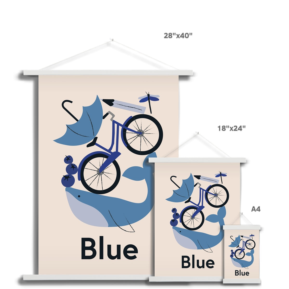 Favourite Colour Blue Fine Art Print with Hanger